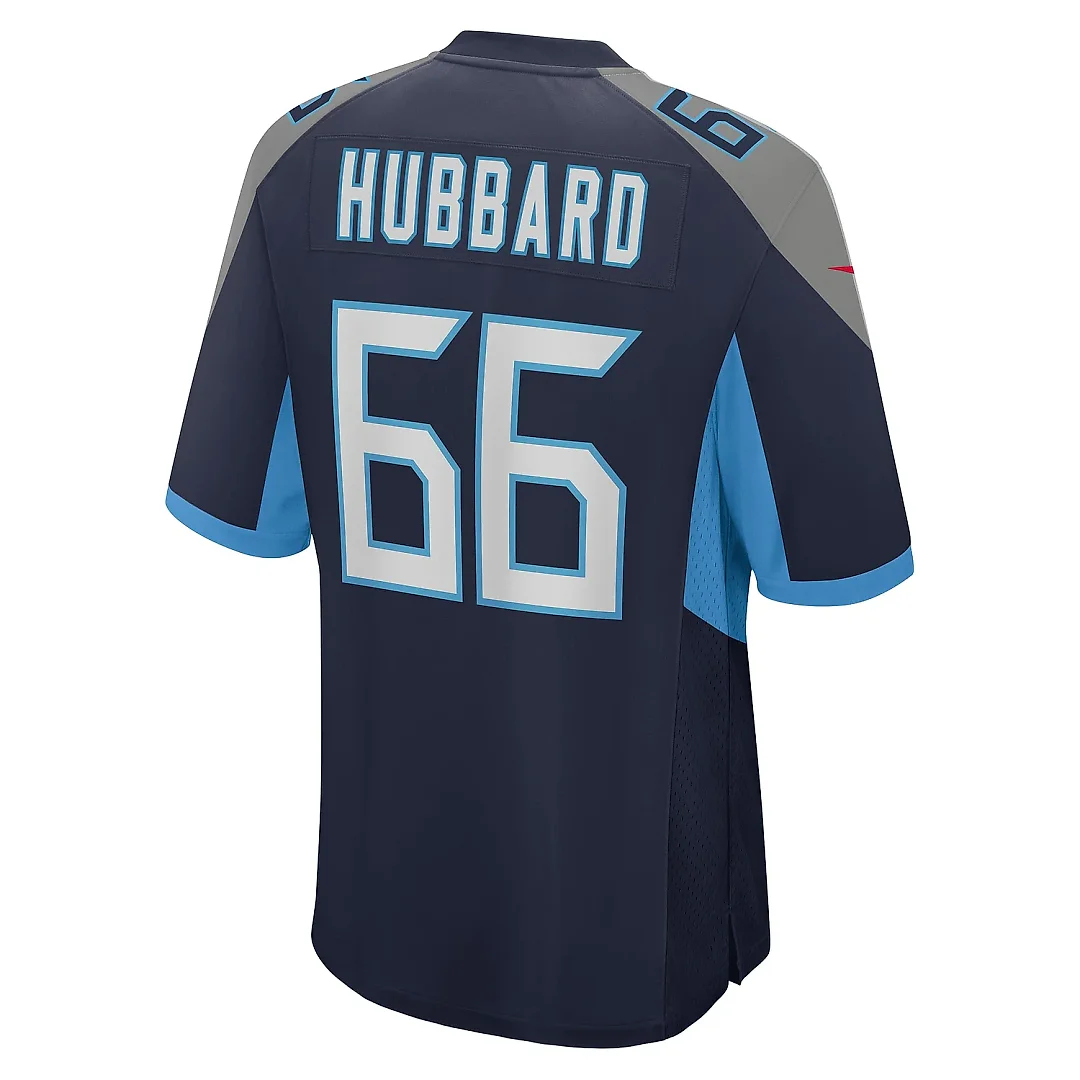 Zennovawear Men's Tennessee Titans Chris Hubbard Navy Team Game Jersey