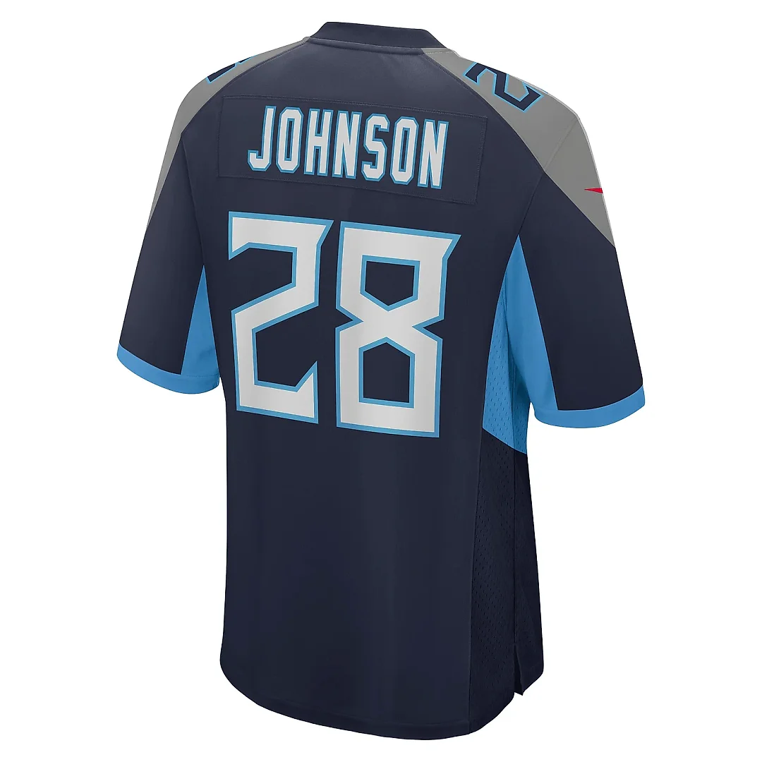Zennovawear Men's Tennessee Titans Chris Johnson Navy Retired Player Game Jersey