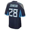 Zennovawear Men's Tennessee Titans Chris Johnson Navy Retired Player Game Jersey