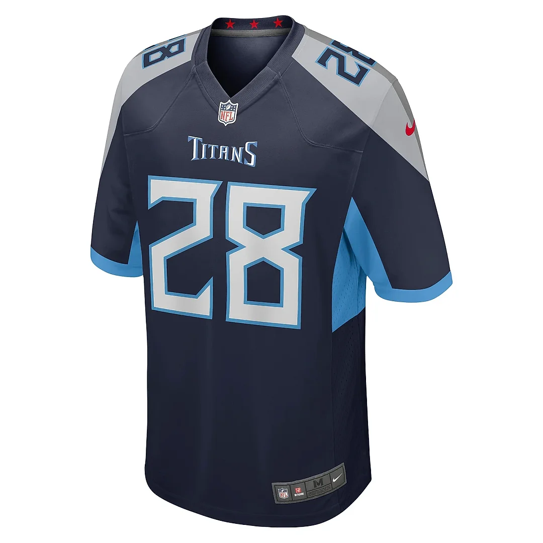 Zennovawear Men's Tennessee Titans Chris Johnson Navy Retired Player Game Jersey