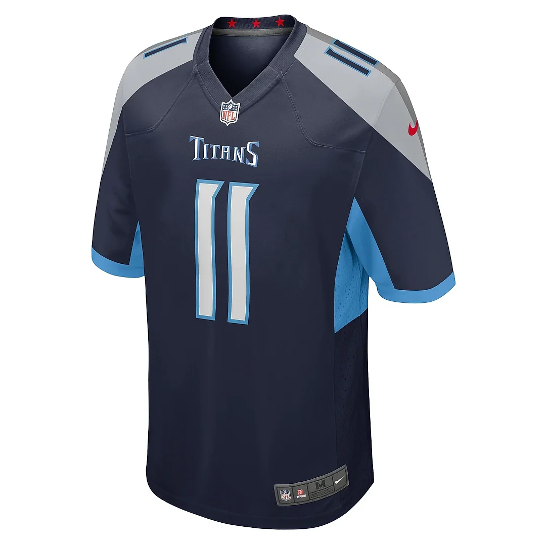 Zennovawear Men's Tennessee Titans Chris Moore Navy Game Jersey
