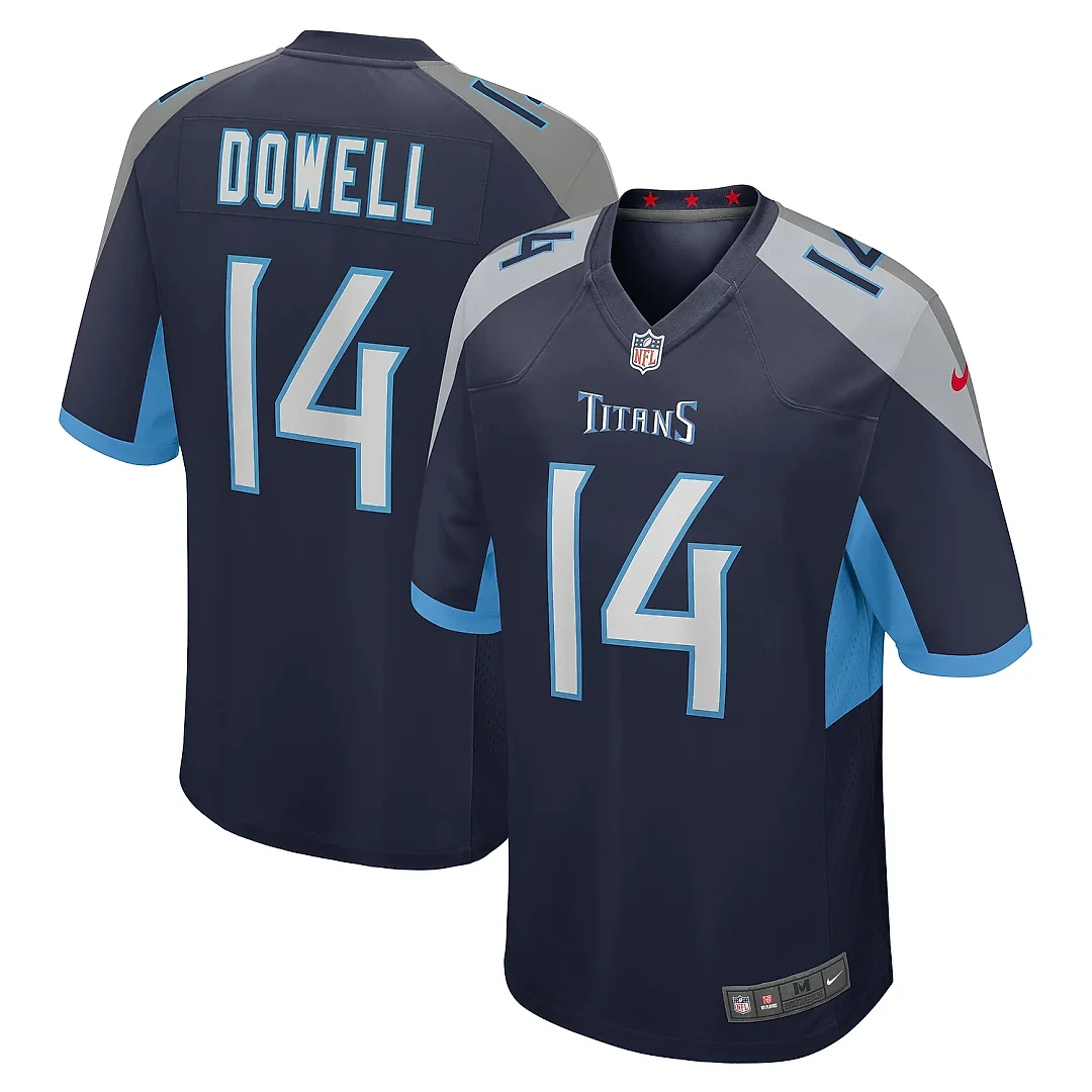 Zennovawear Men's Tennessee Titans Colton Dowell Navy Team Game Jersey