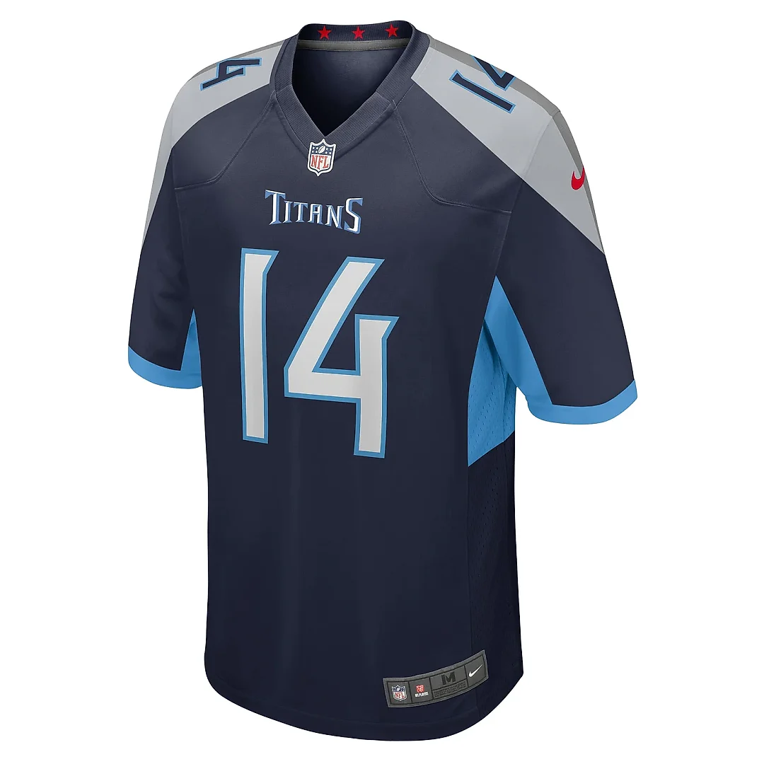 Zennovawear Men's Tennessee Titans Colton Dowell Navy Team Game Jersey
