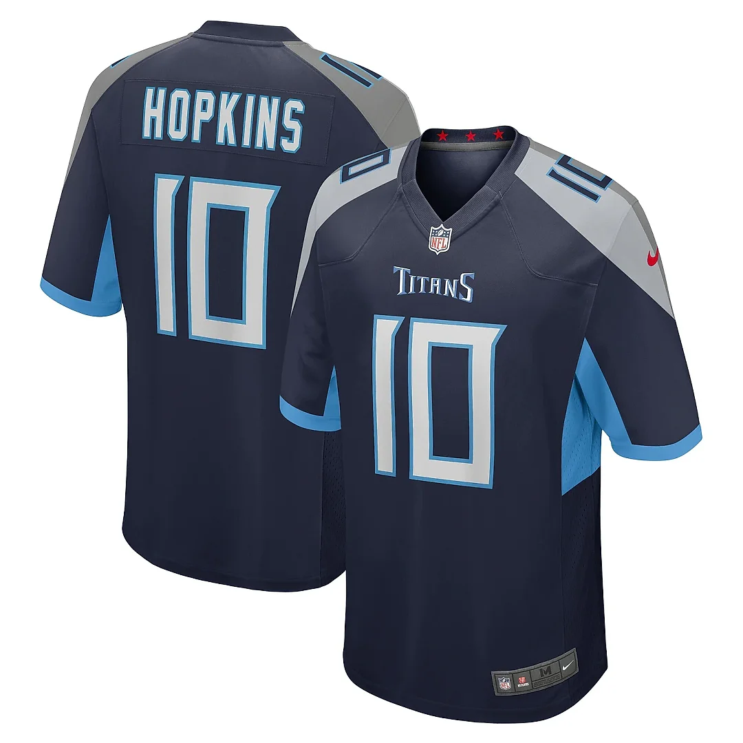 Zennovawear Men's Tennessee Titans DeAndre Hopkins Navy Game Jersey