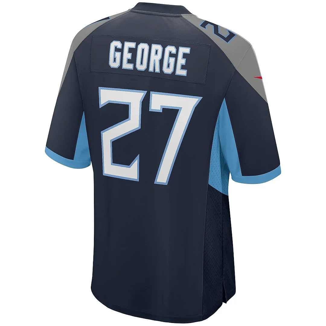 Zennovawear Men's Tennessee Titans Eddie George Navy Game Retired Player Jersey