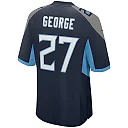Zennovawear Men's Tennessee Titans Eddie George Navy Game Retired Player Jersey