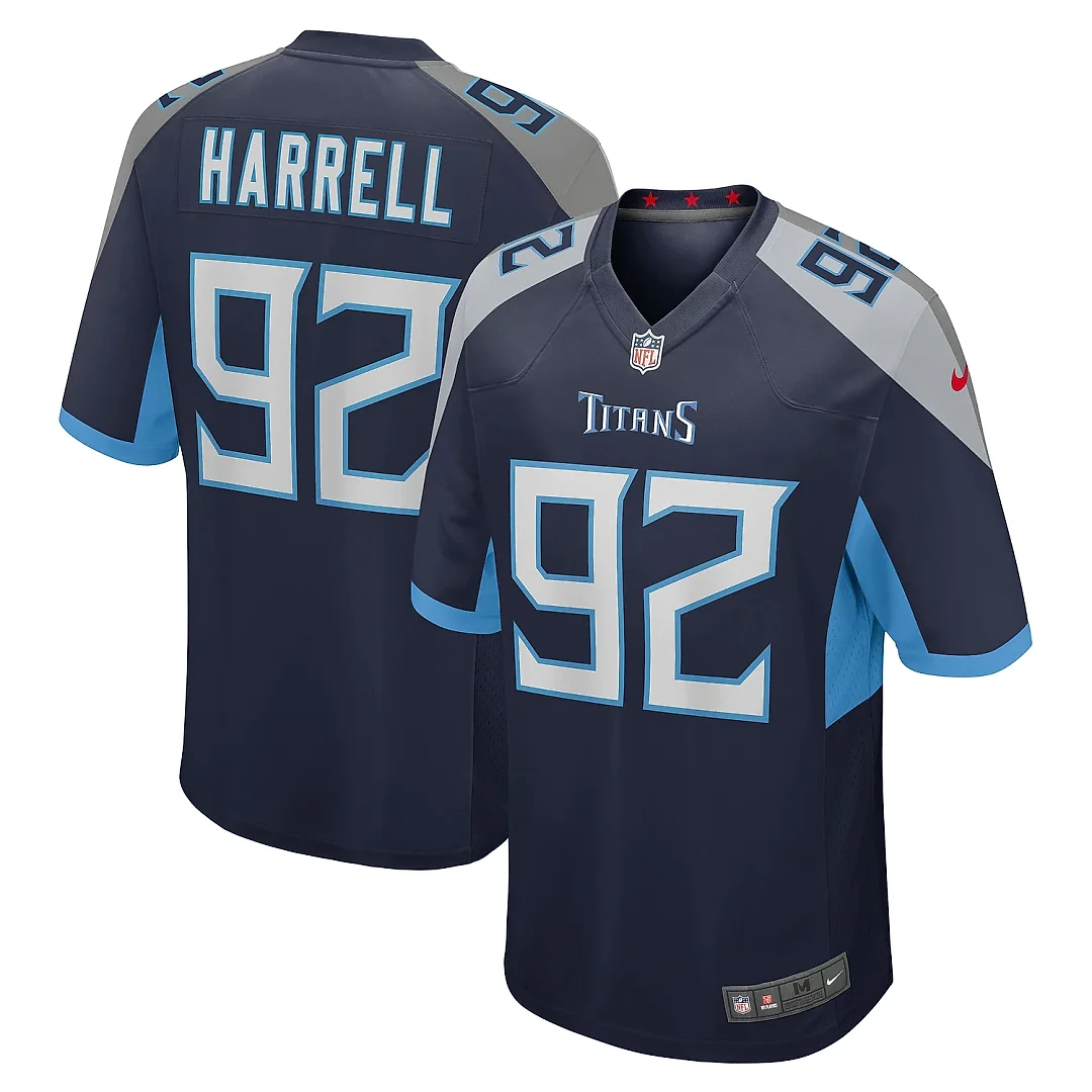 Zennovawear Men's Tennessee Titans Jaylen Harrell Navy Game Jersey