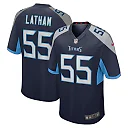 Zennovawear Men's Tennessee Titans JC Latham Navy Player Game Jersey