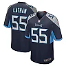 Zennovawear Men's Tennessee Titans JC Latham Navy Player Game Jersey
