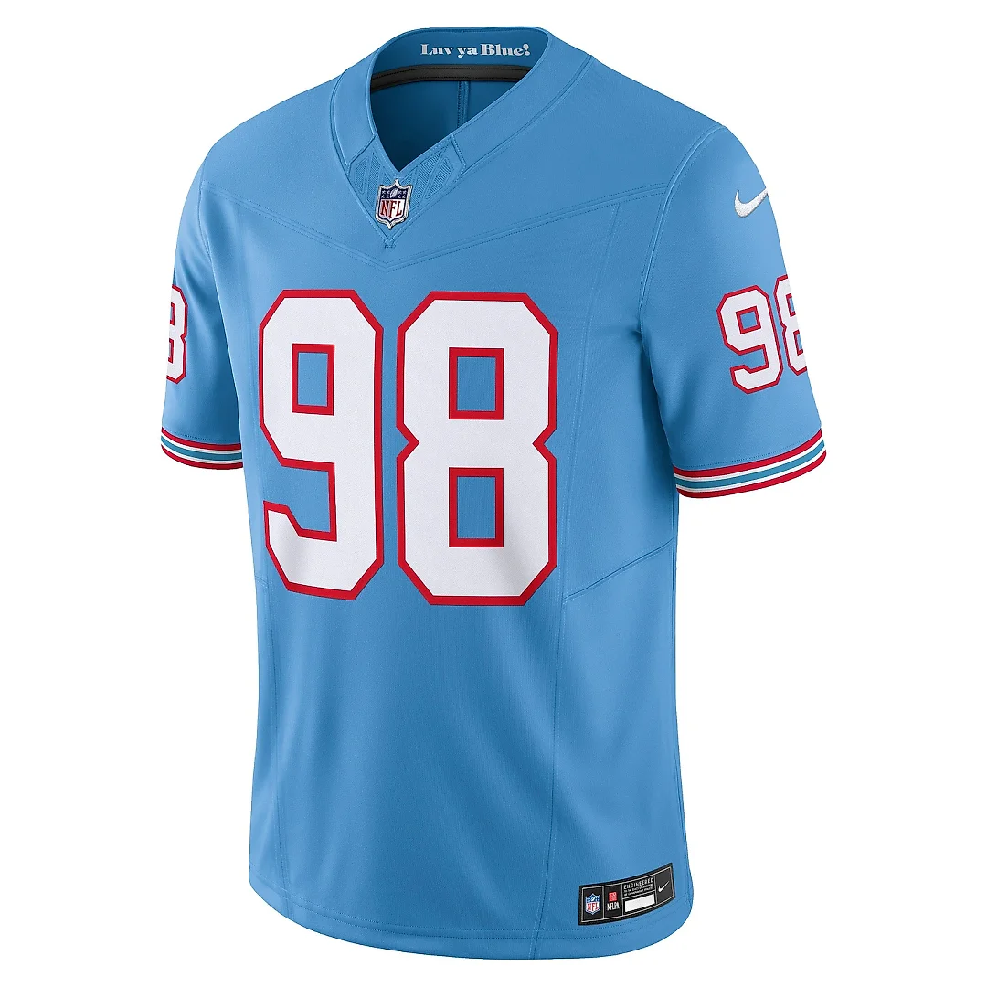 Zennovawear Men's Tennessee Titans Jeffery Simmons Light Blue Vapor F.U.S.E. Limited Jersey