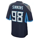 Zennovawear Men's Tennessee Titans Jeffery Simmons Navy Game Jersey
