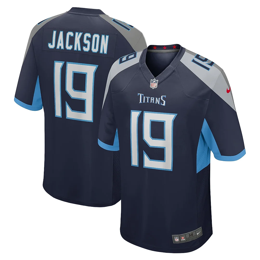 Zennovawear Men's Tennessee Titans Jha'Quan Jackson Navy Game Jersey