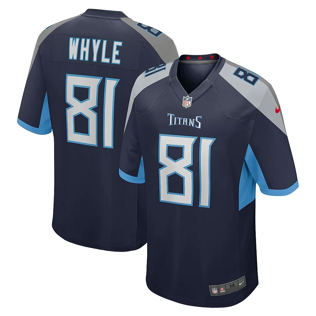 Zennovawear Men's Tennessee Titans Josh Whyle Navy Team Game Jersey