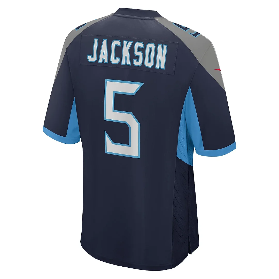 Zennovawear Men's Tennessee Titans Kearis Jackson Navy Team Game Jersey