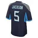 Zennovawear Men's Tennessee Titans Kearis Jackson Navy Team Game Jersey