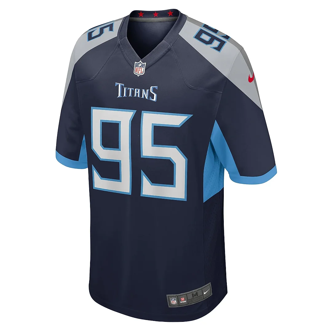 Zennovawear Men's Tennessee Titans Kyle Peko Navy Team Game Jersey
