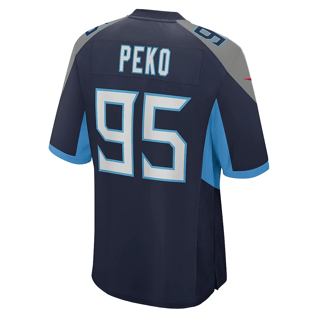 Zennovawear Men's Tennessee Titans Kyle Peko Navy Team Game Jersey
