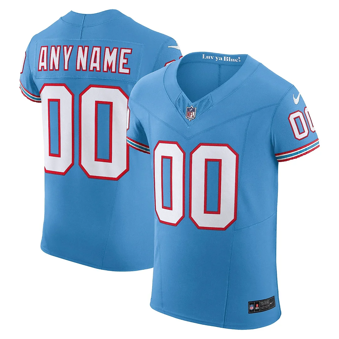 Zennovawear Men's Tennessee Titans Light Blue Vapor F.U.S.E. Elite Custom Jersey
