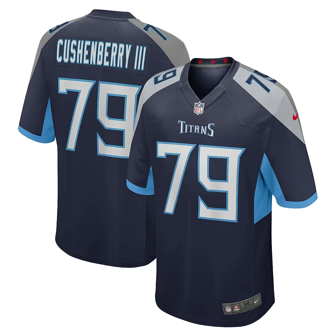 Zennovawear Men's Tennessee Titans Lloyd Cushenberry III Navy Game Jersey
