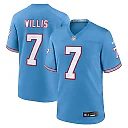 Zennovawear Men's Tennessee Titans Malik Willis Light Blue Oilers Throwback Alternate Game Player Jersey