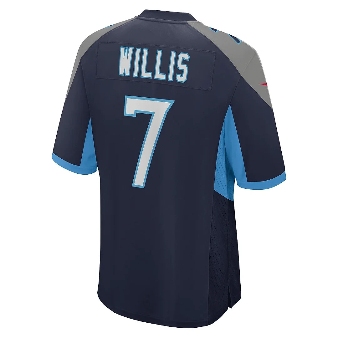 Zennovawear Men's Tennessee Titans Malik Willis Navy Player Game Jersey