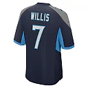 Zennovawear Men's Tennessee Titans Malik Willis Navy Player Game Jersey