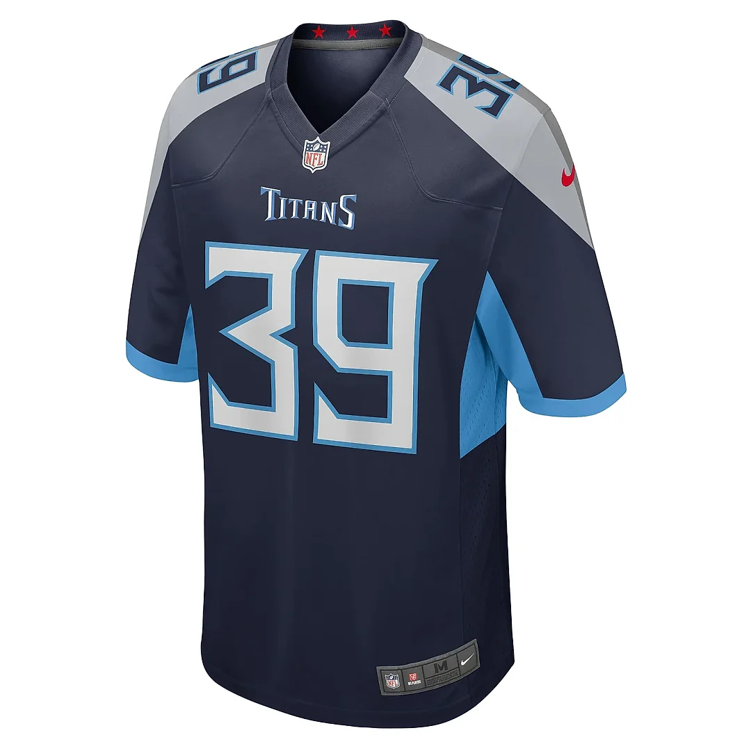 Zennovawear Men's Tennessee Titans Matthew Jackson Navy Team Game Jersey