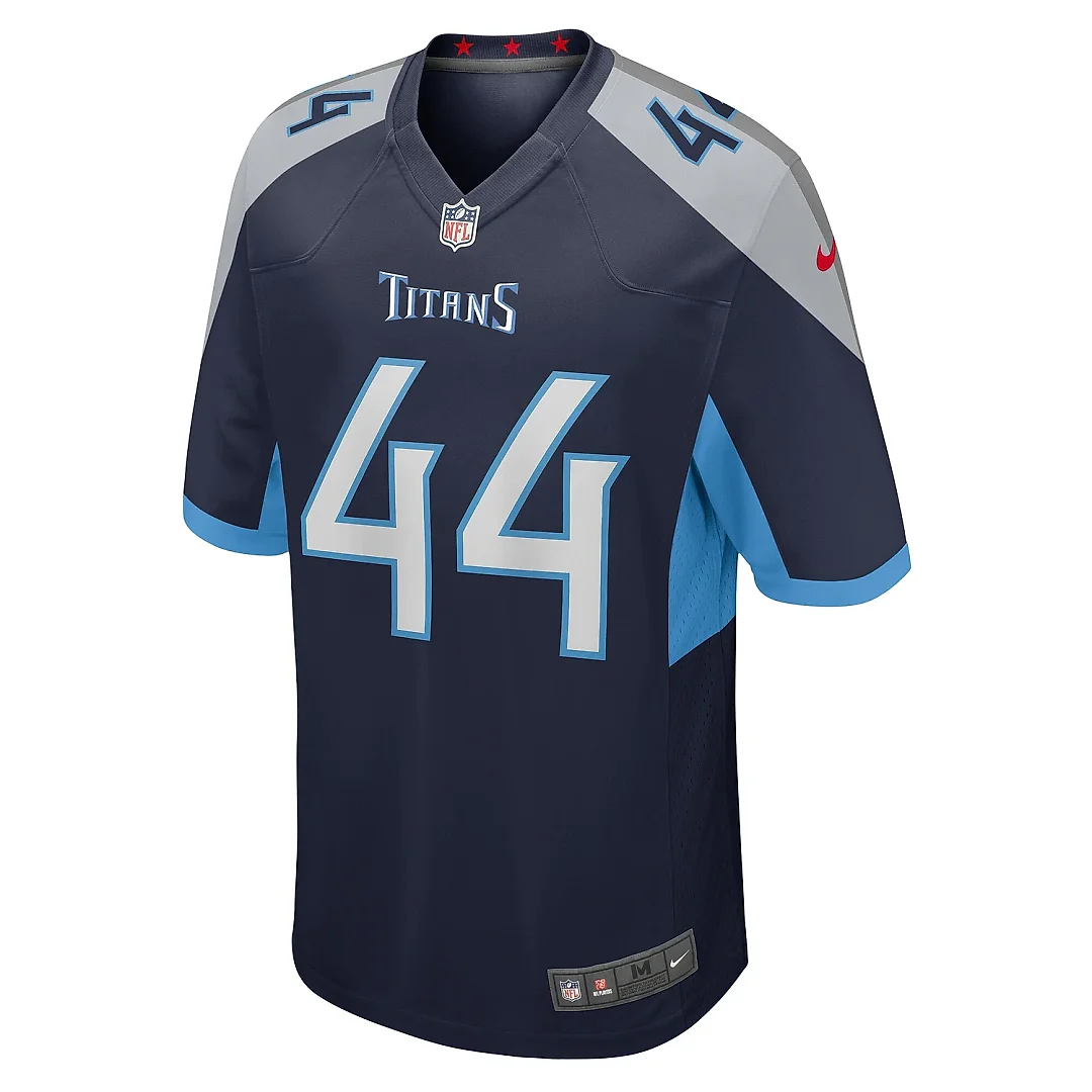 Zennovawear Men's Tennessee Titans Mike Brown Navy Game Jersey