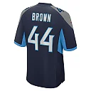 Zennovawear Men's Tennessee Titans Mike Brown Navy Game Jersey