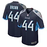 Zennovawear Men's Tennessee Titans Mike Brown Navy Game Jersey