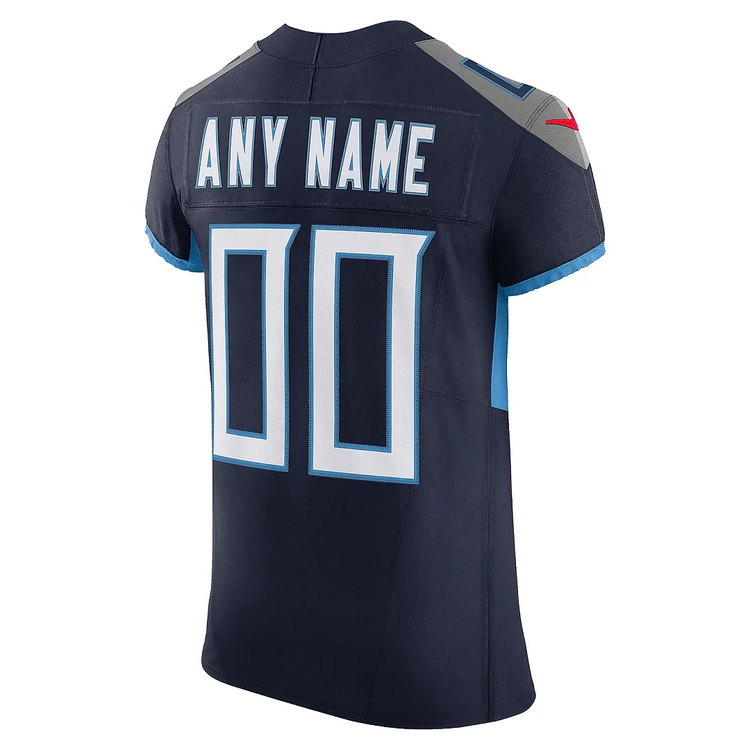 Zennovawear Men's Tennessee Titans Navy Vapor F.U.S.E. Elite Custom Jersey