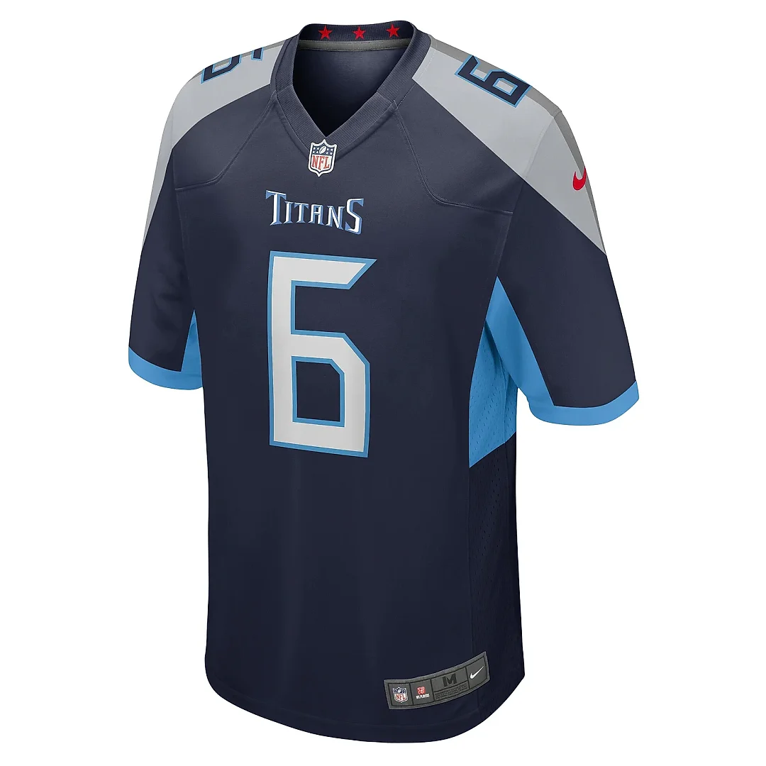 Zennovawear Men's Tennessee Titans Nick Folk Navy Team Game Jersey
