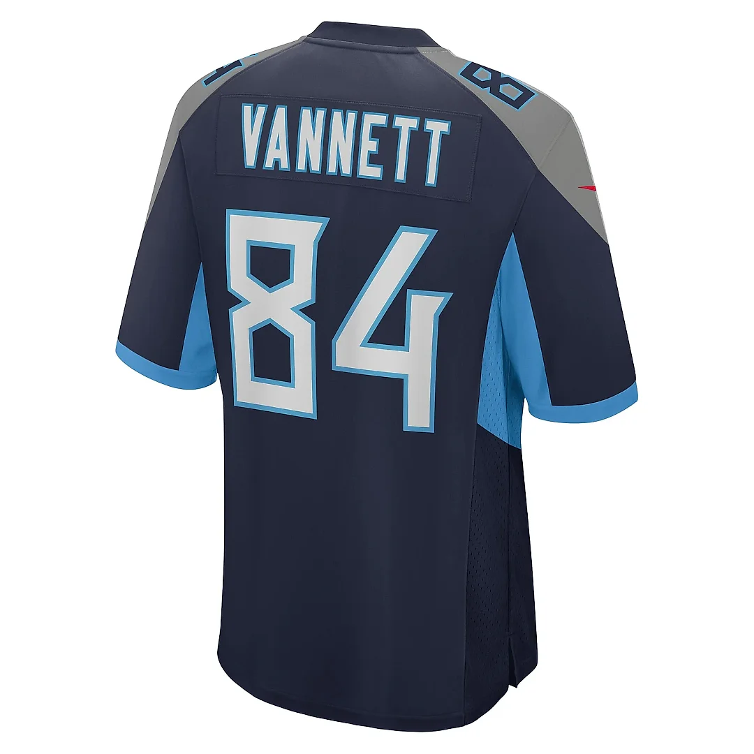 Zennovawear Men's Tennessee Titans Nick Vannett Navy Game Jersey