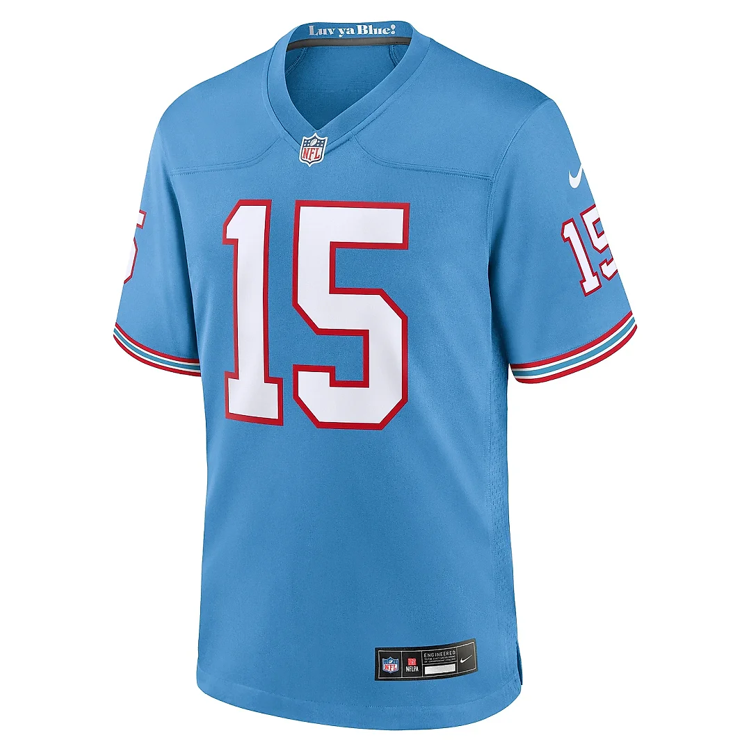 Zennovawear Men's Tennessee Titans Nick Westbrook-Ikhine Light Blue Oilers Throwback Player Game Jersey
