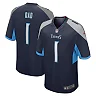 Zennovawear Men's Tennessee Titans Number 1 Dad Navy Game Jersey