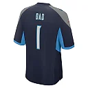 Zennovawear Men's Tennessee Titans Number 1 Dad Navy Game Jersey