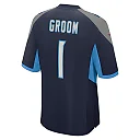 Zennovawear Men's Tennessee Titans Number 1 Groom Navy Game Jersey