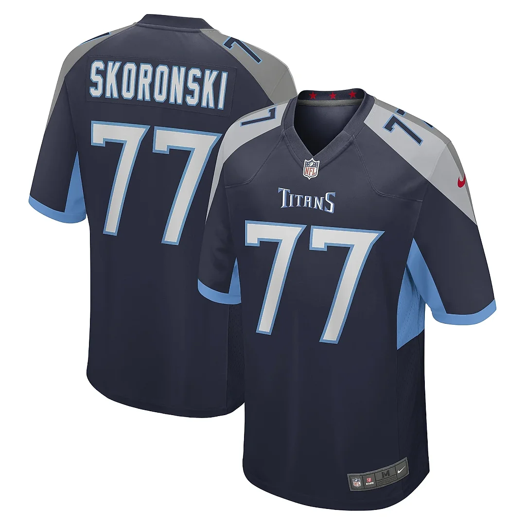 Zennovawear Men's Tennessee Titans Peter Skoronski Navy Game Jersey