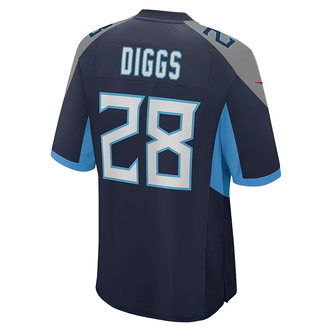 Zennovawear Men's Tennessee Titans Quandre Diggs Navy Game Jersey