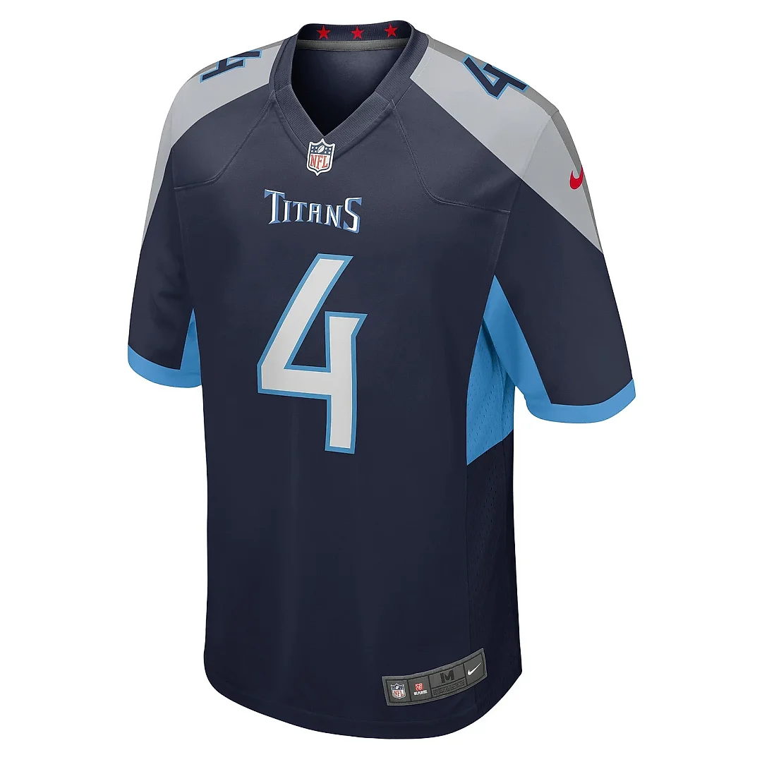 Zennovawear Men's Tennessee Titans Ryan Stonehouse Navy Game Player Jersey