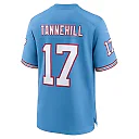 Zennovawear Men's Tennessee Titans Ryan Tannehill Light Blue Oilers Throwback Alternate Game Player Jersey