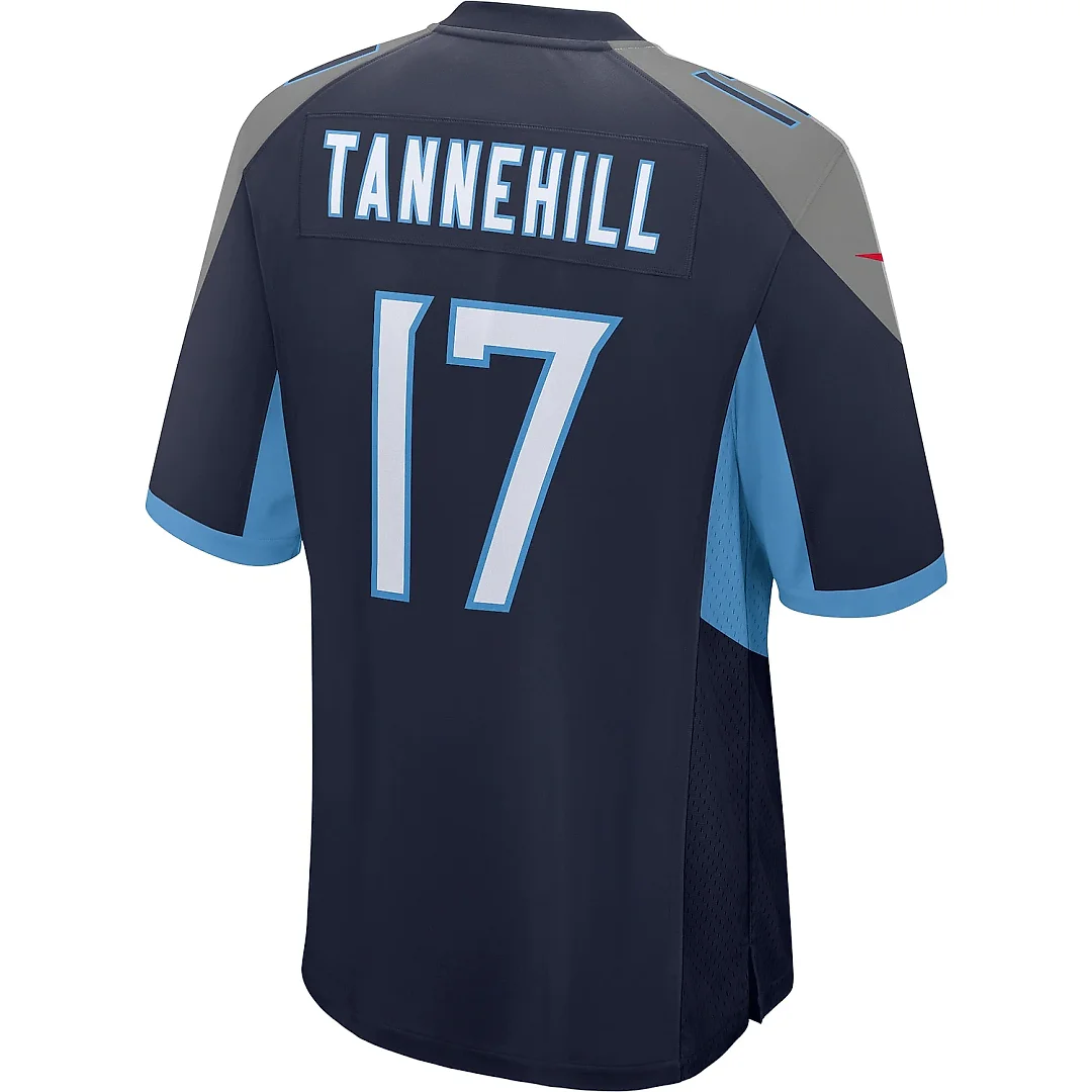 Zennovawear Men's Tennessee Titans Ryan Tannehill Navy Game Player Jersey