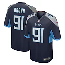 Zennovawear Men's Tennessee Titans Shakel Brown Navy Game Jersey