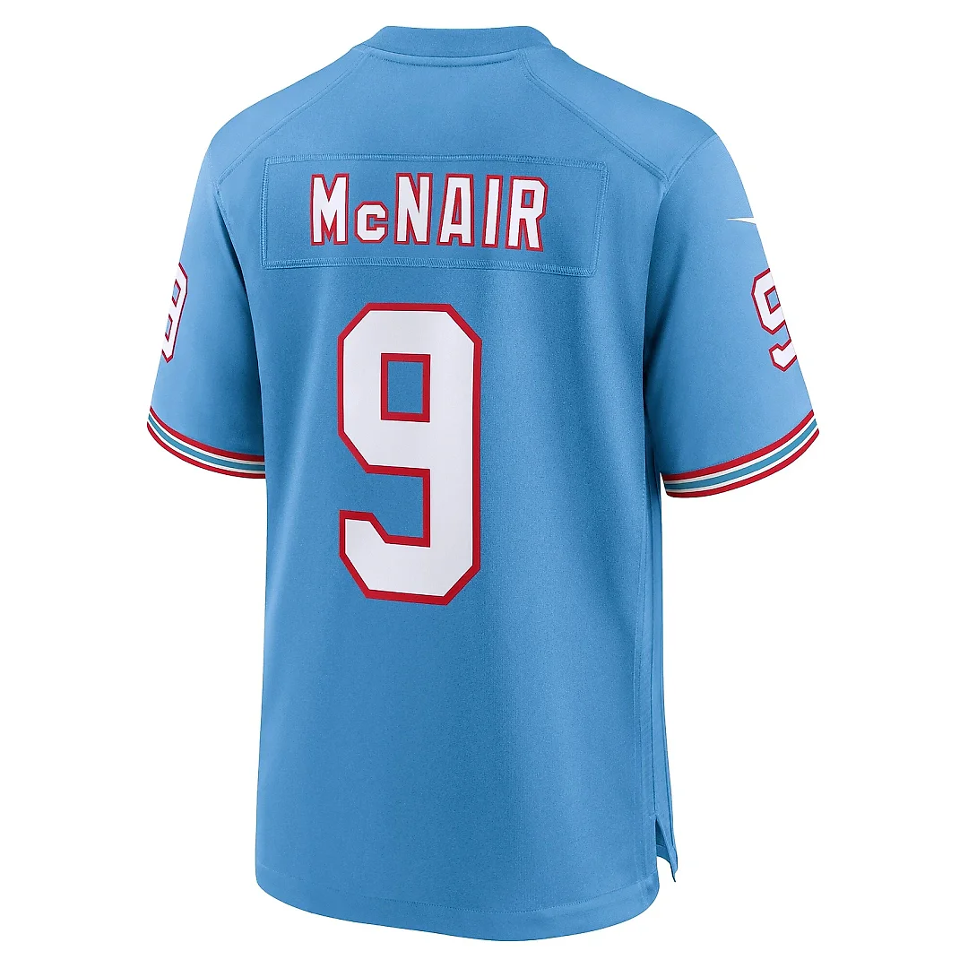Zennovawear Men's Tennessee Titans Steve McNair Light Blue Oilers Throwback Retired Player Game Jersey