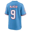 Zennovawear Men's Tennessee Titans Steve McNair Light Blue Oilers Throwback Retired Player Game Jersey