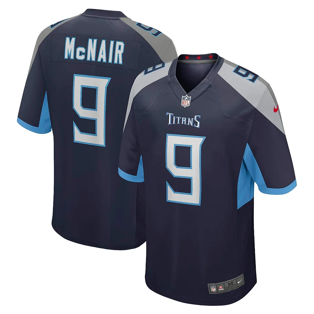 Zennovawear Men's Tennessee Titans Steve McNair Navy Game Retired Player Jersey