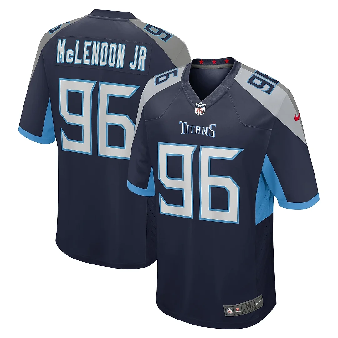 Zennovawear Men's Tennessee Titans TK McLendon Jr. Navy Game Jersey