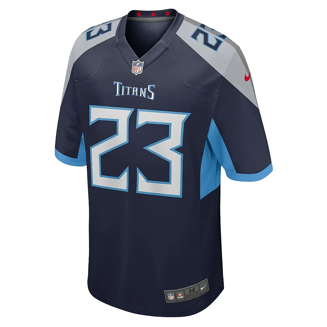 Zennovawear Men's Tennessee Titans Tre Avery Navy Team Game Jersey