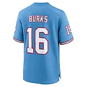 Zennovawear Men's Tennessee Titans Treylon Burks Light Blue Oilers Throwback Alternate Game Player Jersey