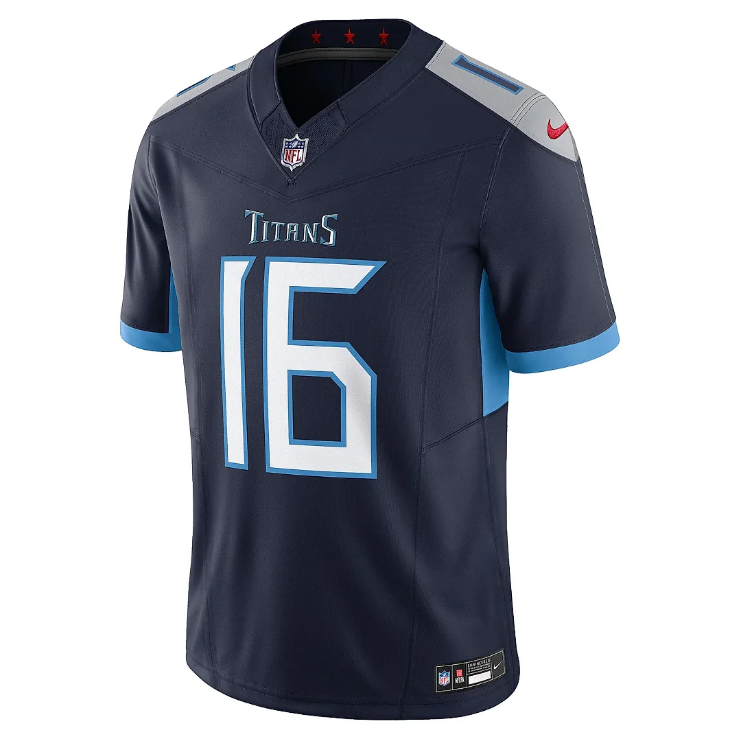 Zennovawear Men's Tennessee Titans Treylon Burks Navy Vapor F.U.S.E. Limited Jersey